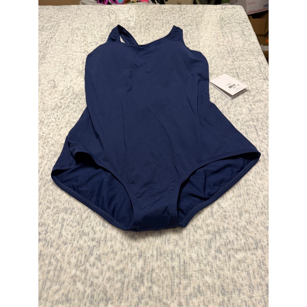 Dolfin Aquashape Women Navy Blue One Piece Swimsuit Aquatic Fitness NWT‎ size 16